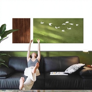 Cuadro al Óleo Enmarcado Estilo Medieval, Lienzo Decorativo para Sala <span class=keywords><strong>de</strong></span> Estar, Fondo para Sofá, Paisaje Verde <span class=keywords><strong>de</strong></span> Inspiración Francesa - Product Image 1