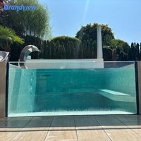 Fenêtre de piscine transparente en acrylique Grandview, épaisseur 50mm-300mm, taille personnalisée pour piscine sans fin (Origine Guangdong)