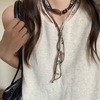 Collier écharpe rétractable en tissu acrylique rétro Maillard Moyamiya Vintage, accessoires de bijoux pour femmes