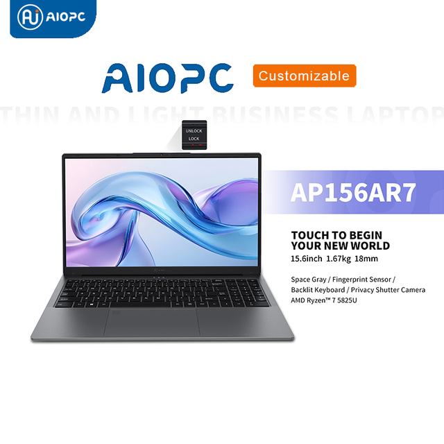 15.6 Inch AMD Ryzen 7 Laptop 1TB SSD Windows 11 FHD 1920x1080 Display Ultra Thin with Fingerprint Recognition for Education