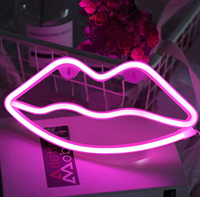 En gros Rouge Couleur Lèvre Forme LED Mur Néon Lèvres Signes Pour Fille Décoration de La Maison
