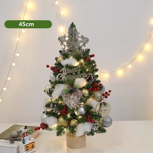 Christmas Decor 45cm 60cm Artifical Indoor Mini Led <b>Light</b> Plastic Christmas <b>Tree</b> and Decorations with Hanging Ornaments - Product Image 6