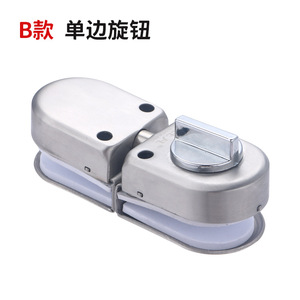 High End Polished Stainless Steel Single Glass Door <b>Lock</b> with Anti-Theft Key Operated Central <b>Lock</b> No Hole Required - Product Image 5