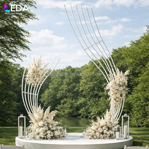 LEDA Nouvelle conception Arche en métal blanc d'extérieur en forme de note de musique RVB pour toile de fond de scène pour événements de mariage - Product Image 1