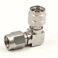 Connecteur d'interconnexion pour ondes millimétriques en acier inoxydable, 2.4/2.92-JWJG-1, mâle-mâle, 50 ohms, angle droit 90 degrés