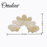 Oradour 10.5cm Acétate de Cellulose Léger Durable Cheveux Griffe Barrettes Femmes Mariage Styling Coquette Fleur Pétale Carton