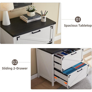 Muebles <span class=keywords><strong>de</strong></span> oficina para el hogar, diseño <span class=keywords><strong>de</strong></span> puerta <span class=keywords><strong>de</strong></span> granero <span class=keywords><strong>de</strong></span> granja, archivador lateral Key West con 2 cajones - Product Image 4