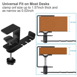 Factory Custom Brand Logo Adjustable Desk Mount Metal Headphone Hanger <strong>Headset</strong> Holder <strong>Stand</strong> with 3.5mm Jack Holder - Product Image 5