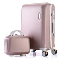 Valises de voyage à roulettes personnalisables, bagages de 7 kg, rose et violet pour femmes, avec serrure, pour les voyages d'affaires