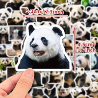 Autocollants décoratifs en vinyle personnalisés en gros, motif panda mignon, pour bouteilles d'enfants, ordinateurs portables, coques de téléphone DIY