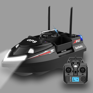 Bateaux à appâts de pêche à la carpe Flytec V802Pro GPS, 160 points d'ancrage, 4 bacs améliorés, double antenne, support pilote automatique, compatible avec un sondeur de poissons - Product Image 1