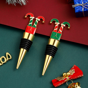 Christmas <b>Elf</b> Wine Stopper Red Green Zinc Alloy <b>Bottle</b> Seal For Holiday Gift - Product Image 3
