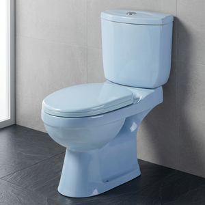 โถสุขภัณฑ์เซรามิกแบบสองชิ้น Aqua Pan สีฟ้า พร้อมฝารองนั่ง - Product Image 2