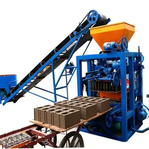 QT4-24 mini concrete mixer matched with semi-automatic brick making machine for sale