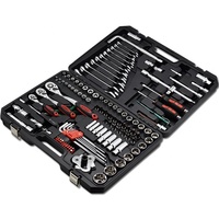 KAFUWELL SS13125A Set soket 125 buah, kunci pas soket 3/8 "-1/4"-1/2 ", peralatan tangan, Set soket perbaikan mobil