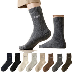 Chaussettes <span class=keywords><strong>pour</strong></span> hommes en coton peigné, chaussettes <span class=keywords><strong>de</strong></span> sport blanches <span class=keywords><strong>pour</strong></span> hommes, chaussettes épaisses antibactériennes chaudes résistantes au froid <span class=keywords><strong>pour</strong></span> l'hiver, chaussettes en tissu éponge <span class=keywords><strong>pour</strong></span> le sol - Product Image 1