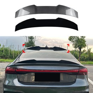 Audi Rear Spoiler <b>Wing</b> Shaped Piano <b>Black</b> Carbon Fiber Texture ABS Trunk Spoiler For A7 S7 C8 2019+ - Product Image 1