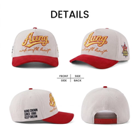 Fabricant de casquettes en velours côtelé brodées sur mesure, casquette de baseball en velours côtelé, casquettes de baseball à 5 panneaux bicolores à fermeture snapback pour hommes