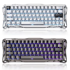 Teclado GravaStar V60 Pro Silver Soul con interruptores magnéticos con cable, eje de efecto Hall UFO, teclado para juegos con retroiluminación RGB y frecuencia de sondeo de 8K - Product Image 1