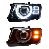 Phares LED de style Defender pour Nissan Patrol Y61 Safari GU4 GU5 97-20, conversion de phares avant ronds avec masque intégral personnalisé