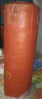 Sac de frappe lourd en cuir PU marron écologique de 120 cm pour le kickboxing, le Muay Thai et les arts martiaux - Protection intégrée