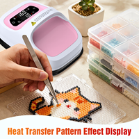 Xingyan - Mini Prensa de Calor Portátil de 220V/110V, Placa de Impresión Pequeña de 12x18cm para Tiendas de Impresión, para Camisetas, Tazas y Ropa