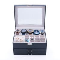 Boîte de rangement pour bijoux en velours et cuir PU avec serrure, pour boucles d'oreilles, bagues et colliers, vente en gros RTS