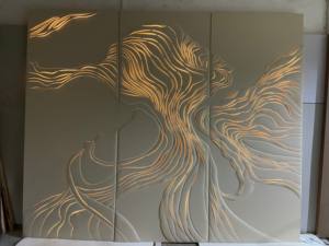 高品质家居装饰3D皮革雕刻发光背景墙板 - Product Image 3