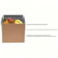 Emballage en papier kraft rigide avec doublure isolante en aluminium, gaufrage, impression de logo personnalisé, boîtes de transport et de stockage pour aliments froids