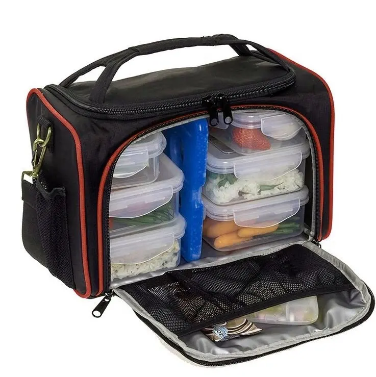 2019 heißer Picknick Im Freien Großhandel Nylon Angepasst Kühler Tote Isolierte Mahlzeit Prep Tasche für Mittagessen Container