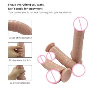 Flexibele Realistische Vloeibare Siliconen Zuignap Dildo Dong Penis Didos Seksspeeltje Voor Vrouwen Masturbatie Volwassen Speelgoed - Product Image 6