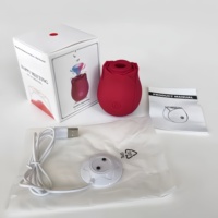 Vibrador de Rosa con Succión, Juguetes Sexuales para Mujer, 100% Impermeable, Silicona Recargable, Vibrador con Forma de Rosa para Clítoris