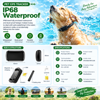 Traceur GPS miniature pour animaux de compagnie 4G étanche IP67, traceur de collier pour chien LBS, localisateur GPS pour chien de chasse, chat, dispositif de suivi de localisation en temps réel