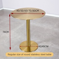 Table Ronde Moderne en Acier Inoxydable Doré pour Hôtels, Cafés, Restaurants, Bars, Espaces Extérieurs et Écoles