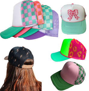 Venta caliente Leopard Camo Checkerboard Mesh Hat Orange Checkered Back Trucker Hat <span class=keywords><strong>Regalo</strong></span> de <span class=keywords><strong>Navidad</strong></span> - Product Image 6