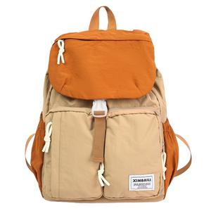 2025 टिकाऊ स्कूल लैपटॉप बैकपैक रचनात्मक रंग अवरुद्ध बैकपैक महिलाओं आकस्मिक खेल यात्रा बैग बैग - Product Image 4