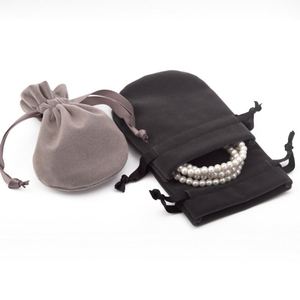 Sacs à poussière en velours pour bijoux en feutre personnalisés, sacs à poussière recyclés, emballage cadeau, sacs miniatures en velours suédé de luxe avec logo et cordon de serrage - Product Image 6