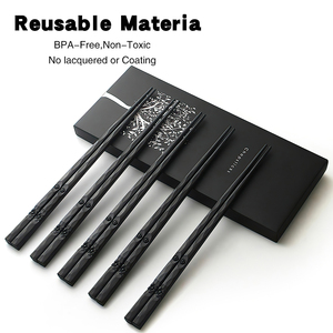 Set de palillos con diseño de flores de cerezo, palillos de fibra de vidrio para restaurantes chinos y japoneses. - Product Image 3