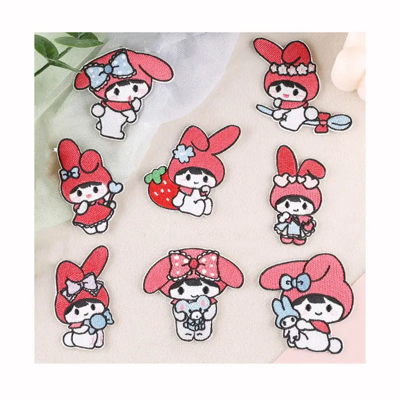 Cute Cartoon Strawberry Girl Embroidered DIY Garment Patch Self-Adhesive Hot iPatches Jacket Jeans Pen Case Bag Shoes-OEM Model