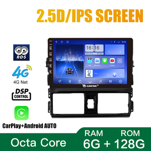 Radio con GPS para Auto, Android, Octa-Core, Doble DIN, Pantalla de 10 Pulgadas, para Toyota YARiS <span class=keywords><strong>Vios</strong></span> 2013-2016 - Product Image 3