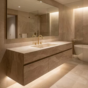 Piano d'appoggio in quarzite Taj Mahal di lusso, moderno lavabo in pietra <span class=keywords><strong>per</strong></span> bagno, <span class=keywords><strong>per</strong></span> arredamento casa e bagno - Product Image 6
