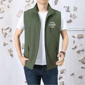 Chaleco Formal de Verano para Hombre, Cuello Alto, Múltiples Bolsillos, Cremallera, Secado Rápido, Sin Mangas, para Fotografía al Aire Libre - Product Image 3