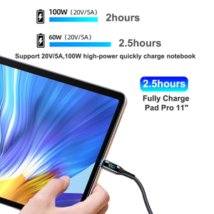 Cable de carga rápida para pantalla LED, cable USB tipo C a USB C PD100W 27W 5A para Macbook, IPad, Lenovo, portátil, Xiaomi, Samsung y Huawei - Product Image 6
