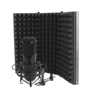 Micrófono profesional, aislamiento de sonido escudo estudio de grabación micrófono insonorización acústica espuma a prueba de sonido de filtro