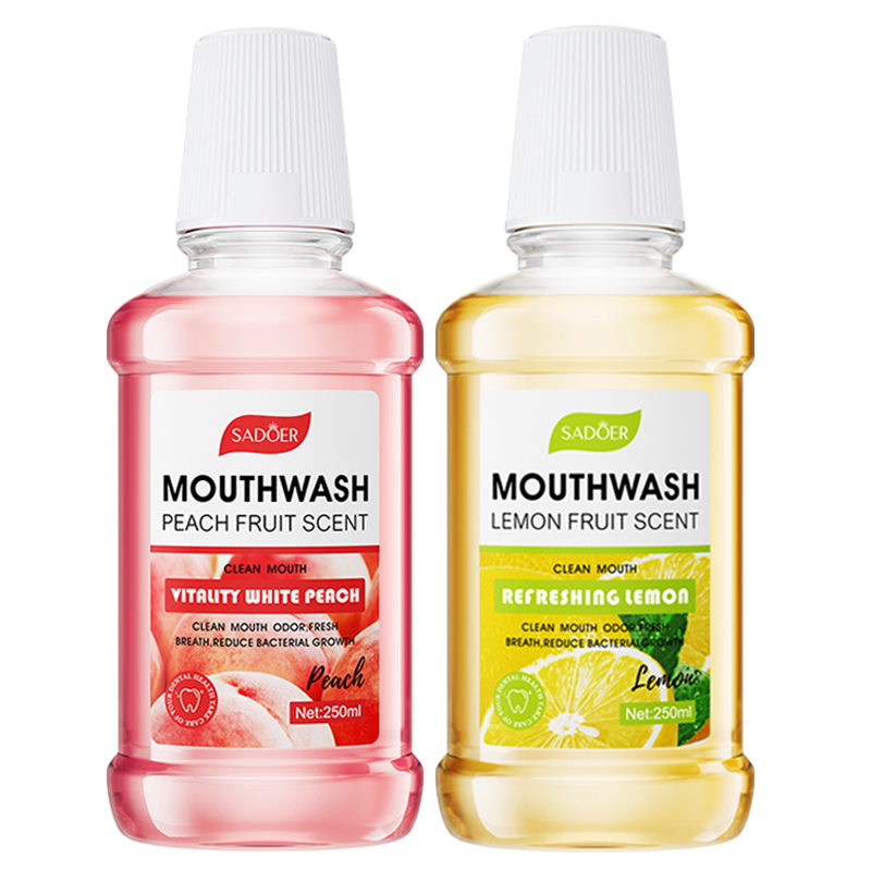 Оптовая продажа, фирменный умыватель для полости рта, натуральный органический персик, фрукты, уход за полостью рта, чистый специфический запах, умыватель для полости рта