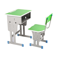 Ensemble de bureau et chaise d'étudiant en bois réglable moderne, mobilier scolaire durable pour salle de classe ou usage domestique, vente en gros, fourniture d'usine