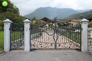 Foshan porte entreprise porte conception supérieure luxe wroug or fer porte Villa manoir <span class=keywords><strong>château</strong></span> extérieur entrée mode portes électriques - Product Image 4