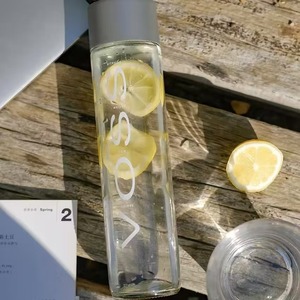 Botella de agua de vidrio Wos cilíndrica personalizada de 300ml con tapón de rosca adecuada para jugo helado, leche, <span class=keywords><strong>café</strong></span> helado, Kombucha - Product Image 5