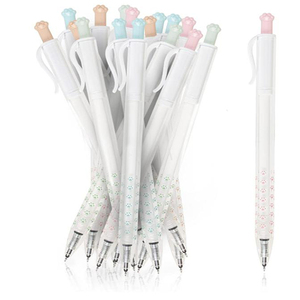 Siêu Nhỏ Mẹo Chống Trượt Thiết Kế Có Thể Thu Vào Mèo Chân Nút Dễ Thương Nhựa Gel Bút Trong Màu Đỏ Màu Xanh Đen Với Nạp Tùy Chọn - Product Image 4