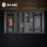 SH-ABC Tiroir de rangement à fermeture douce pour bijoux, en PU personnalisé, pour armoire, organisateur de bijoux dissimulé pour placard, accessoires vestimentaires